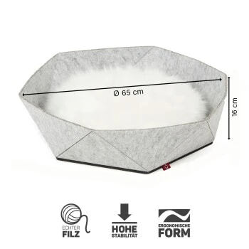 Canadian Cat Company Filz-Katzenkorb Zoey Hellgrau 7 Canadian Cat Company Filz-Katzenkorb Zoey Hellgrau – Bild 7