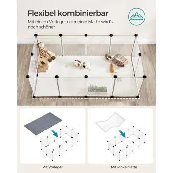 SONGMICS Freigehege Mit Bodenplatten Weiß 1,25 M, 63 Cm, 42 Cm 5 SONGMICS Freigehege Mit Bodenplatten Weiß 1,25 M, 63 Cm, 42 Cm – Bild 5