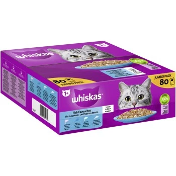 Whiskas Jumbo Pack 1+ Fisch Auswahl In Gelee 80 X 85g 1 Whiskas Jumbo Pack 1+ Fisch Auswahl In Gelee 80 X 85g