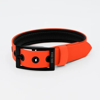 THE DOG IDEA Biothane Halsband Orange Neon Orange M 2 THE DOG IDEA Biothane Halsband Orange Neon Orange M – Bild 2