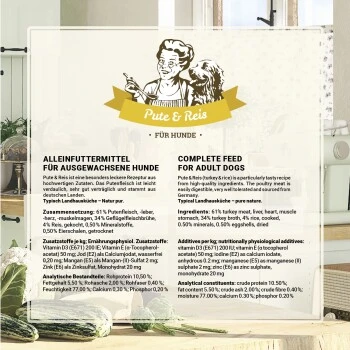 Betty's Landhausküche Pute & Reis 6 X 200g Für Hund 4 Betty's Landhausküche Pute & Reis 6 X 200g Für Hund – Bild 4