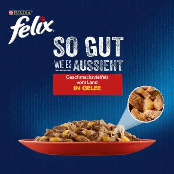 Felix Katzennassfutter In Gelee Sorten-Mix Geschmacksvielfalt Vom Land 3 Felix Katzennassfutter In Gelee Sorten-Mix Geschmacksvielfalt Vom Land – Bild 3