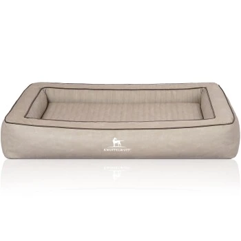 Knuffelwuff Orthopädisches Hundebett Aus Laser Gestepptem Kunstleder Montego Grau M-L 1 Knuffelwuff Orthopädisches Hundebett Aus Laser Gestepptem Kunstleder Montego Grau M-L