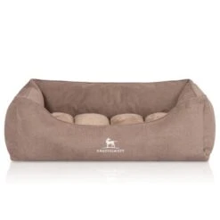 Knuffelwuff Orthopädisches Hundebett Mit Fächer-Wendekissen Baltimore Beige M-L