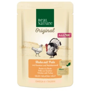 REAL NATURE Original Adult 12x85g Huhn Mit Pute, Karotten Und Nachtkerzenöl, In Gelée 1 REAL NATURE Original Adult 12x85g Huhn Mit Pute, Karotten Und Nachtkerzenöl, In Gelée
