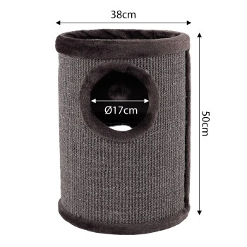 Lionto 50cm Kratztonne Mit Sisal Kratzturm Grau 7 Lionto 50cm Kratztonne Mit Sisal Kratzturm Grau – Bild 7