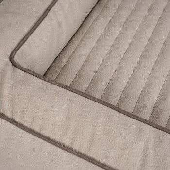 Knuffelwuff Orthopädisches Hundebett Aus Laser Gestepptem Kunstleder Montego Grau M-L 2 Knuffelwuff Orthopädisches Hundebett Aus Laser Gestepptem Kunstleder Montego Grau M-L – Bild 2