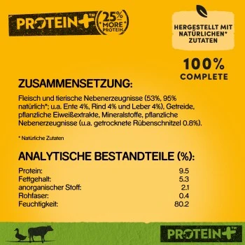 Pedigree Dose Protein+ In Pastete 12x800g Rind Mit Ente 2 Pedigree Dose Protein+ In Pastete 12x800g Rind Mit Ente – Bild 2