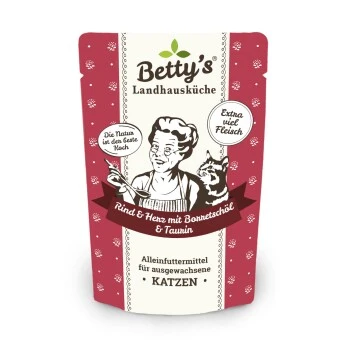 Betty's Landhausküche Frischebeutel Rind & Herz 12 X 100g Für Katze 1 Betty's Landhausküche Frischebeutel Rind & Herz 12 X 100g Für Katze