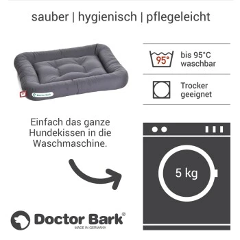 Doctor Bark Liegekissen Grau S 3 Doctor Bark Liegekissen Grau S – Bild 3