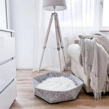 Canadian Cat Company Filz-Katzenkorb Zoey Hellgrau 8 Canadian Cat Company Filz-Katzenkorb Zoey Hellgrau – Bild 8