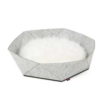 Canadian Cat Company Filz-Katzenkorb Zoey Hellgrau 3 Canadian Cat Company Filz-Katzenkorb Zoey Hellgrau – Bild 3