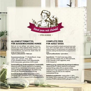 Betty's Landhausküche Rind Pur Mit Leinöl 6 X 400g Für Hund 5 Betty's Landhausküche Rind Pur Mit Leinöl 6 X 400g Für Hund – Bild 5