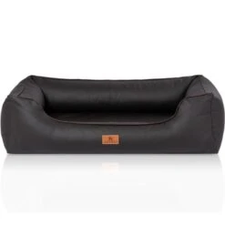 Knuffelwuff Orthopädisches Hundebett Montana Aus Kunstleder Schwarz M-L